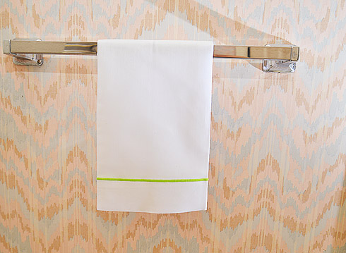 Guest Towel. Lime Punch colored cord guest towel.